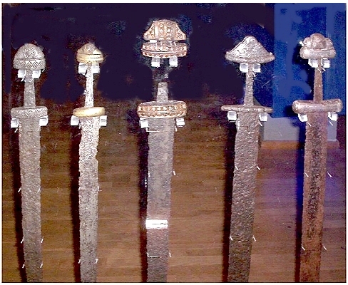 Viking swords; Stockholm museum