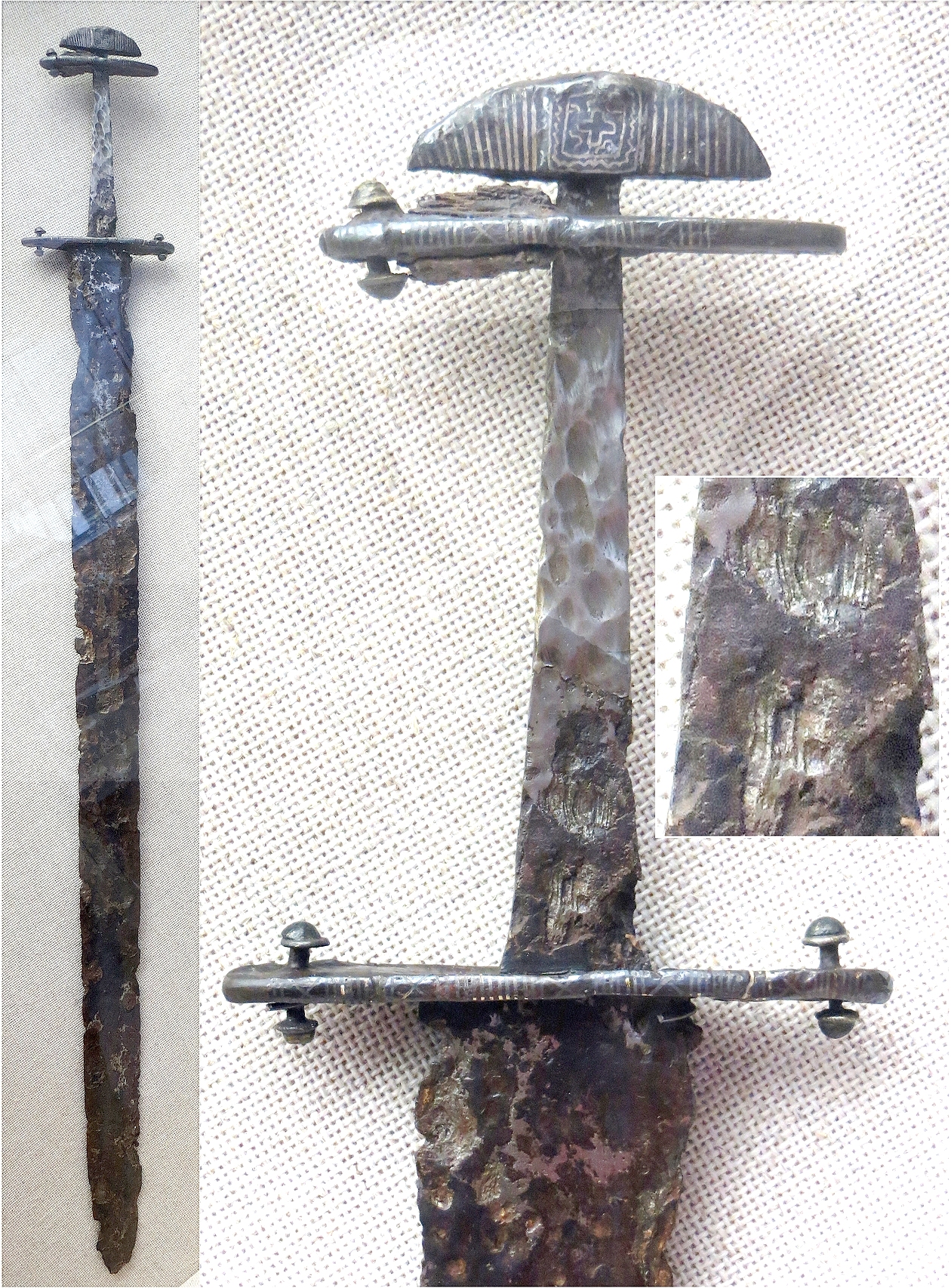 Alemanni sword, pattern welded; Wuerzburg