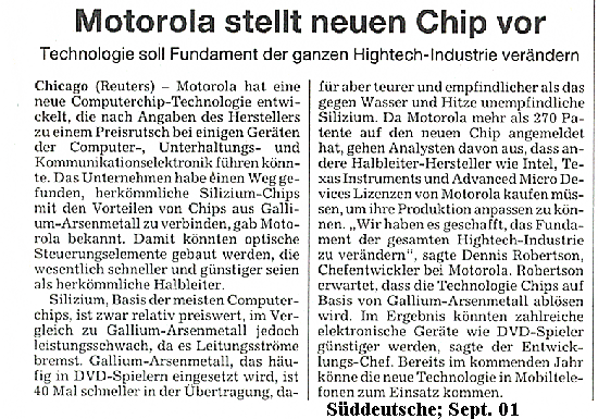 Sddeutsche and MOtOrOla break-thrOugh