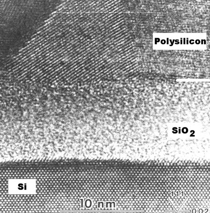 High resolution TEM of SiO2 Gateoxid