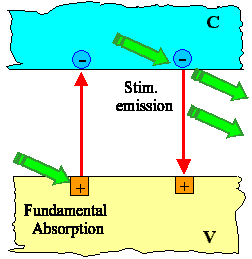 Stimulated emission and fundamental absorption